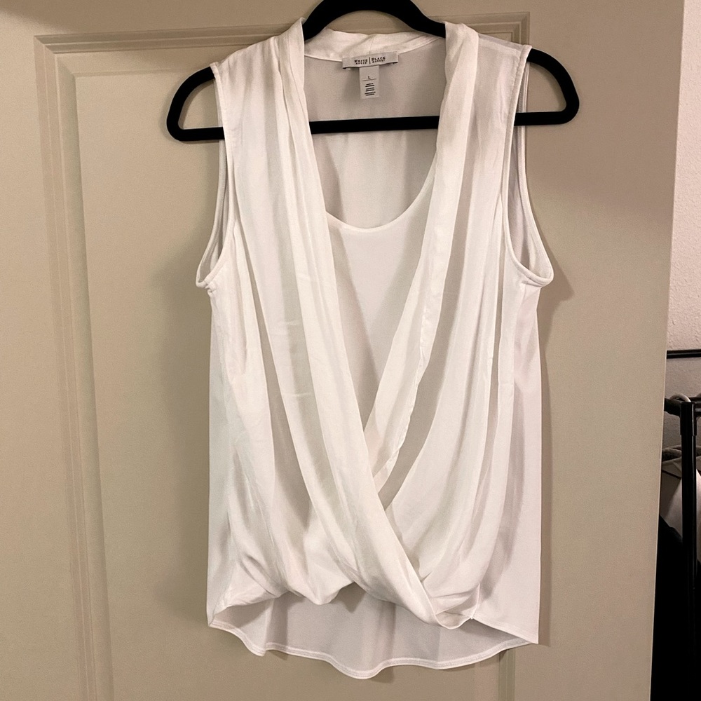 WHBM sleeveless blouse — white